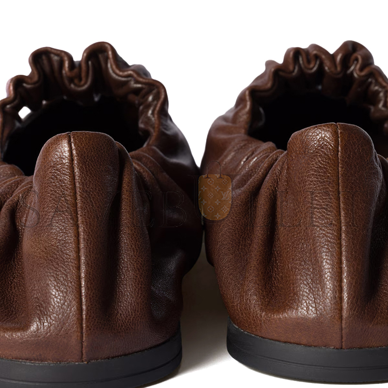 MIU MIU RUCHES NAPPA LEATHER BALLERINAS 5F340E